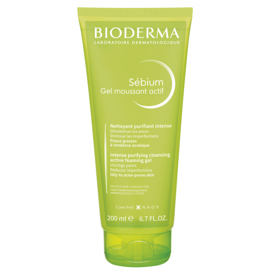 Bioderma Sebium Gel Moussant Actif Αφρίζον Gel Ενεργού Καθαρισμού για Λιπαρή Επιδερμίδα 200ml